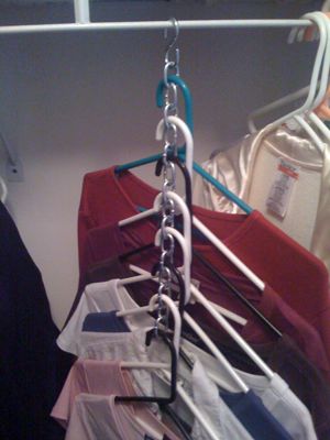How to hang clothes to allow for more room
