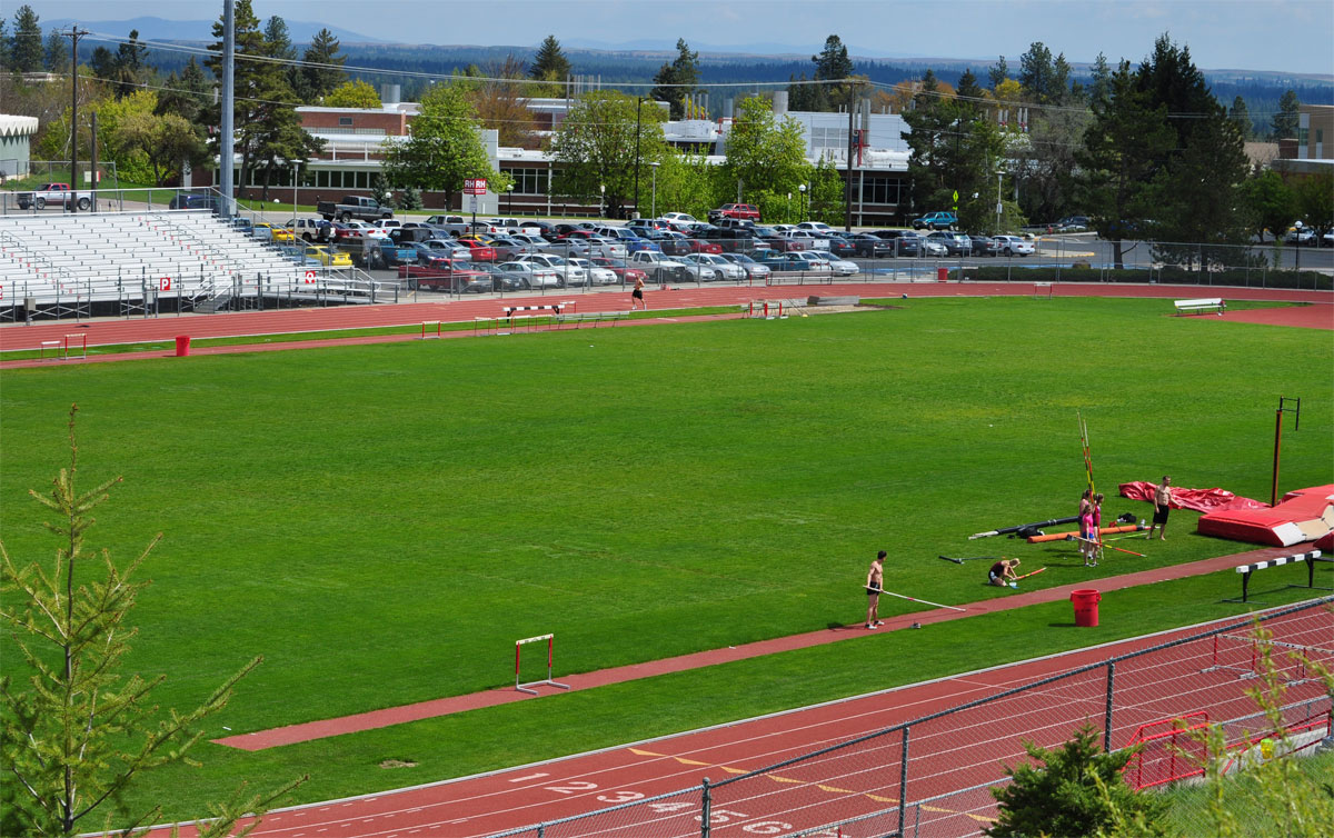 Eastern's original grass football field