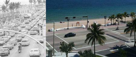 Street View of Fort Lauderdale Then and Now
