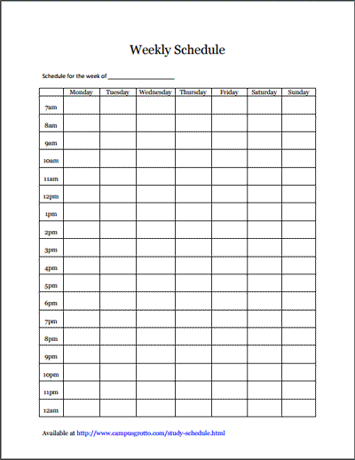 Create a Study Plan using a Study Schedule Template - CampusGrotto